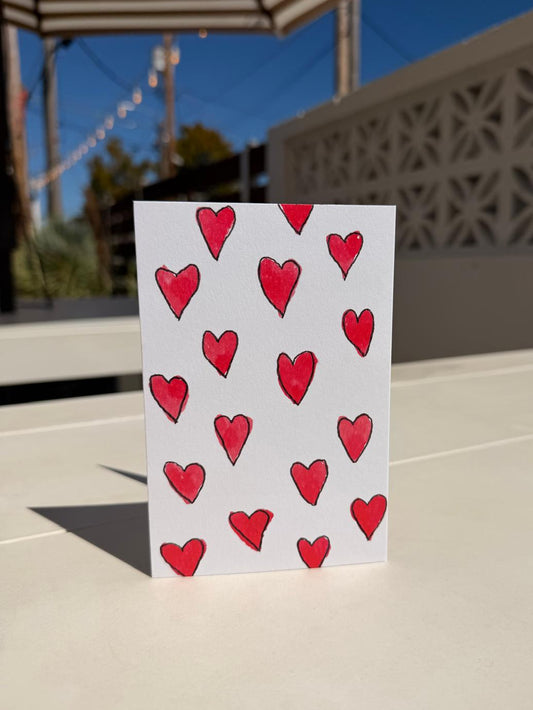 Painted Hearts Greeting Card | Any Occasion