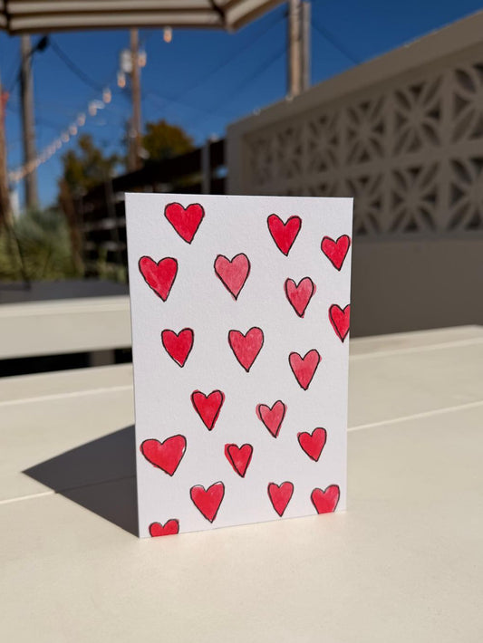 Painted Hearts Greeting Card | Any Occasion