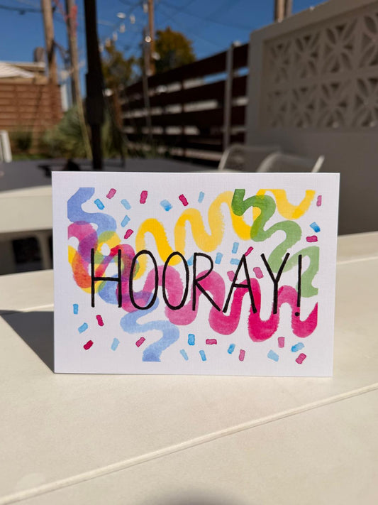 Confetti HOORAY Greeting Card | Congrats | Birthday