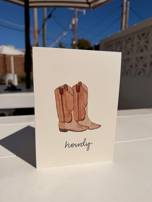 Cowboy Boots Howdy Greeting Card | Just Because