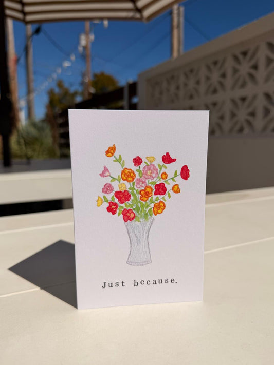 Poppy Vase Greeting Card | Just Because