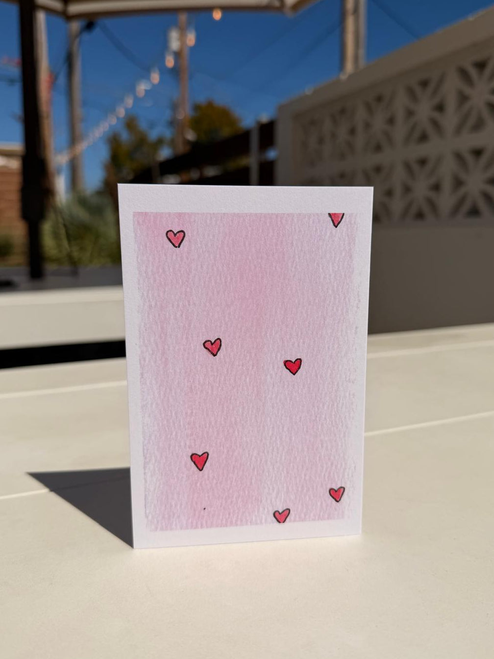 Small Painted Hearts Greeting Card | Any Occasion