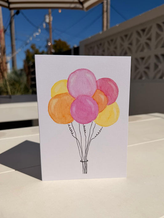 Pink Balloon Greeting Card | Birthday | Baby Girl
