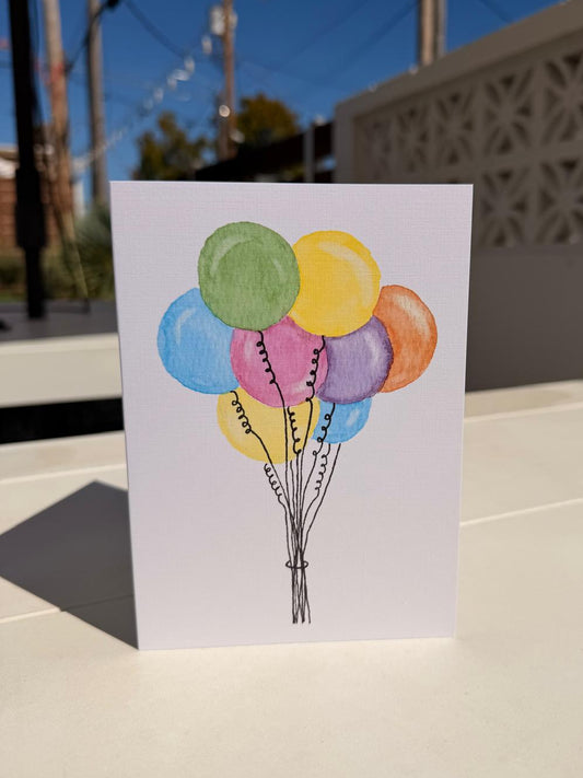 Rainbow Balloon Cluster Greeting Card | Birthday | Congrats | Any Occasion