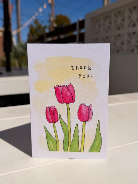Thank You Red Tulips Greeting Card | Thank you