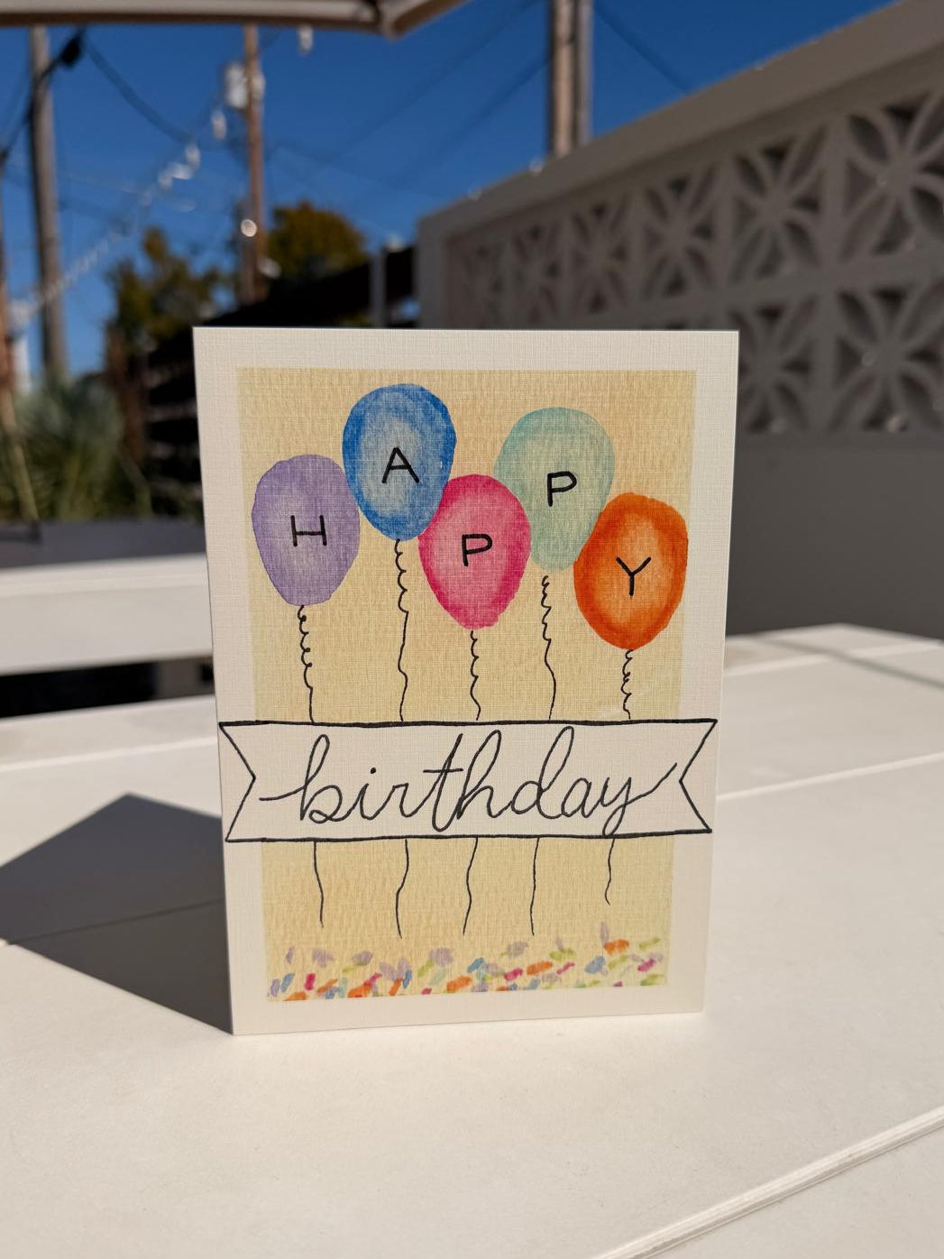 Yellow Birthday Banner Greeting Card | Birthday
