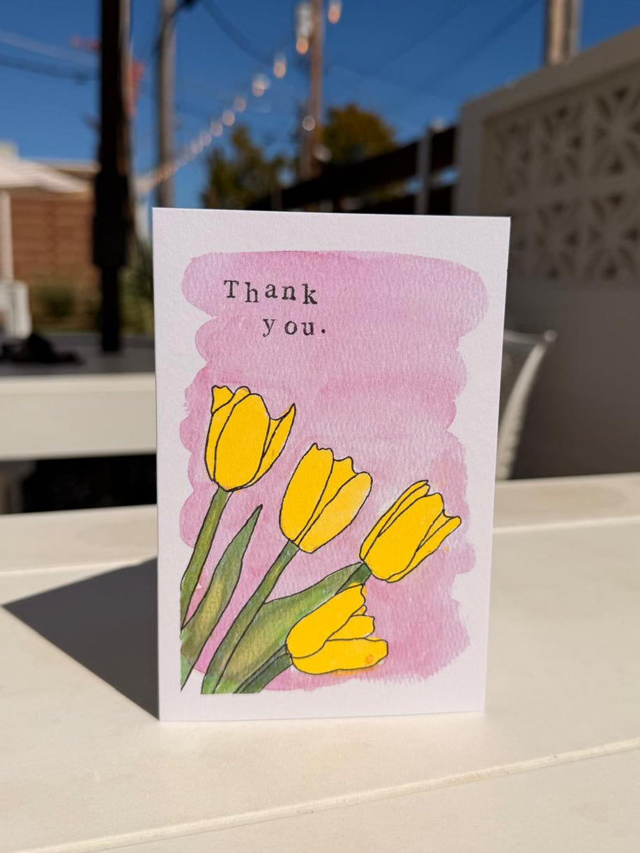 Thank You Yellow Tulips Greeting Card | Thank you